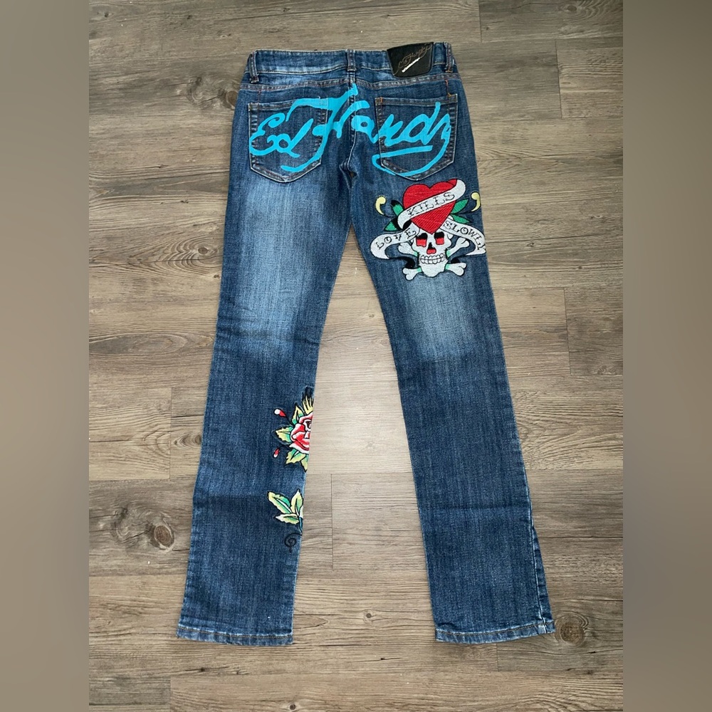 Ed Hardy by Christian Audigier vintage women’s size 29 jeans embroidery skull